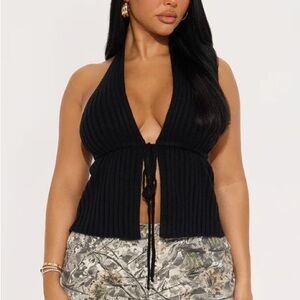 Fashion Nova Black Ribbed Crop Top